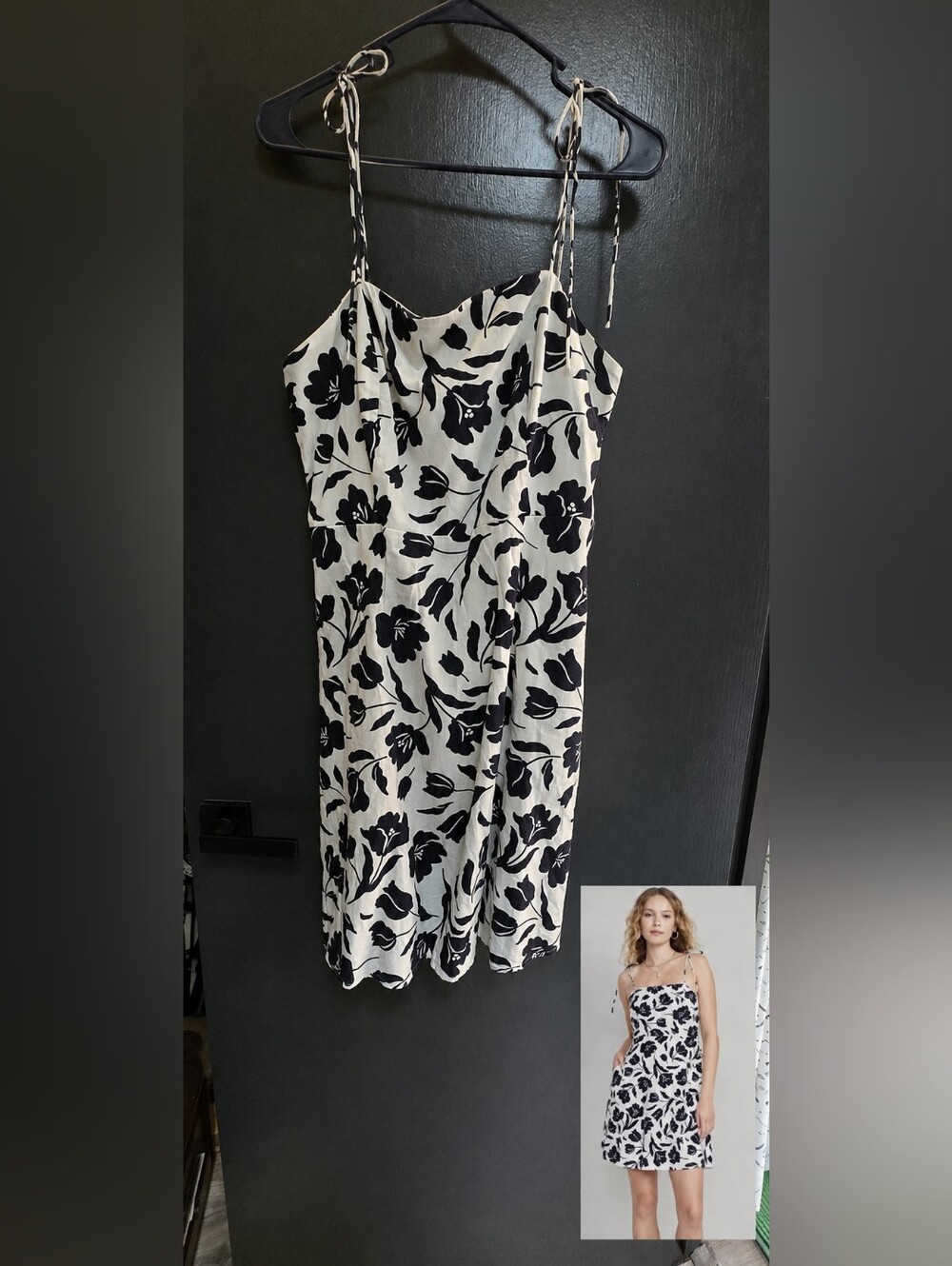 Old Navy Fit & Flare Tie-Strap Linen-Blend Mini Dress